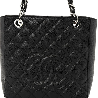 Chanel Caviar Quilted Petit Shopping Tote PST Black 8 of 10