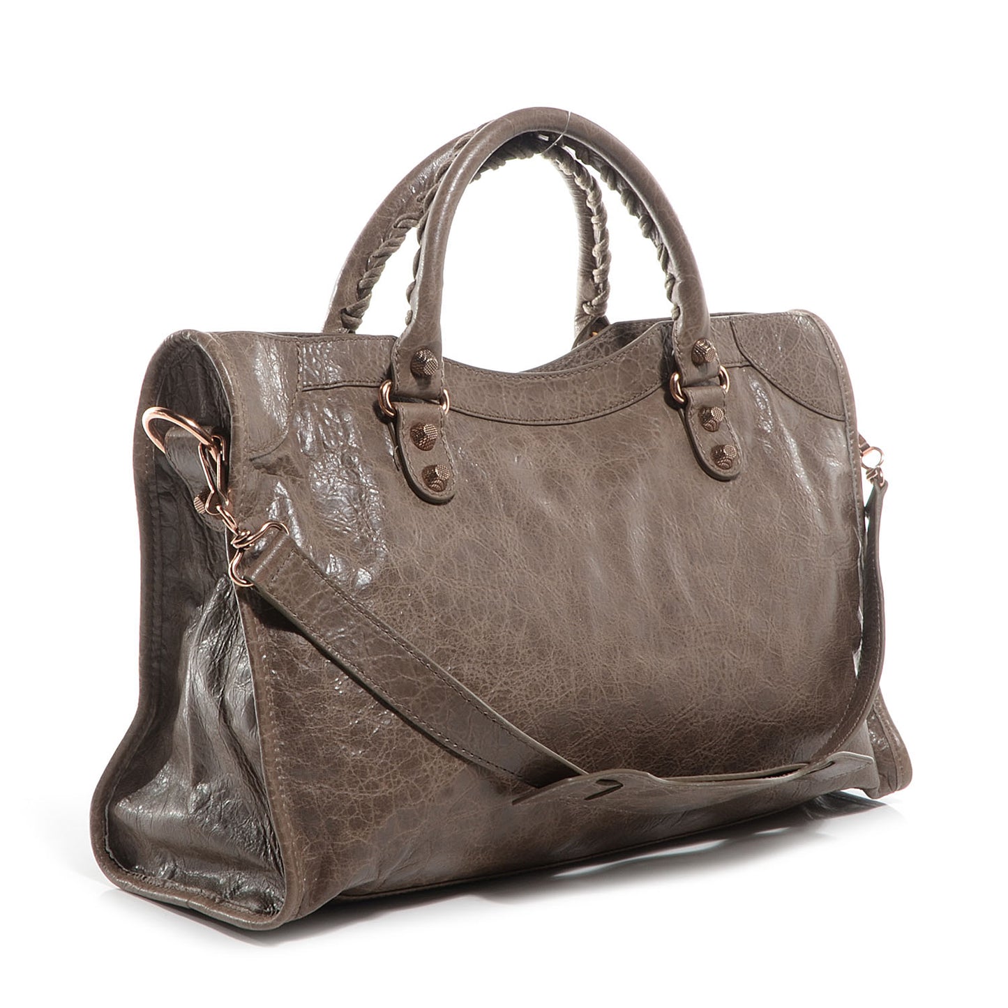 Agneau Giant 12 Rose Gold Hardware City Gris Poivre