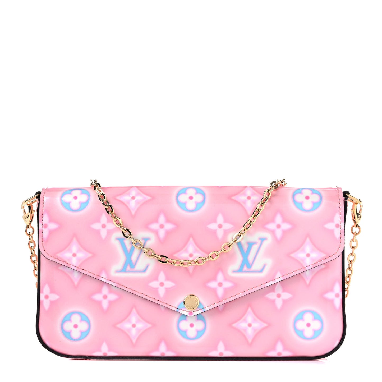 Vernis Valentine Felicie Pochette Chain Wallet Light Pink Neon