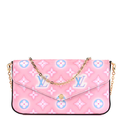 Louis Vuitton Vernis Valentine Felicie Pochette Chain Wallet Light Pink Neon 3 of 9