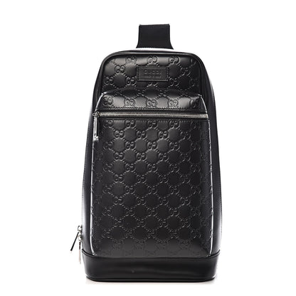 Gucci Guccissima Sling Backpack Black 1 of 10