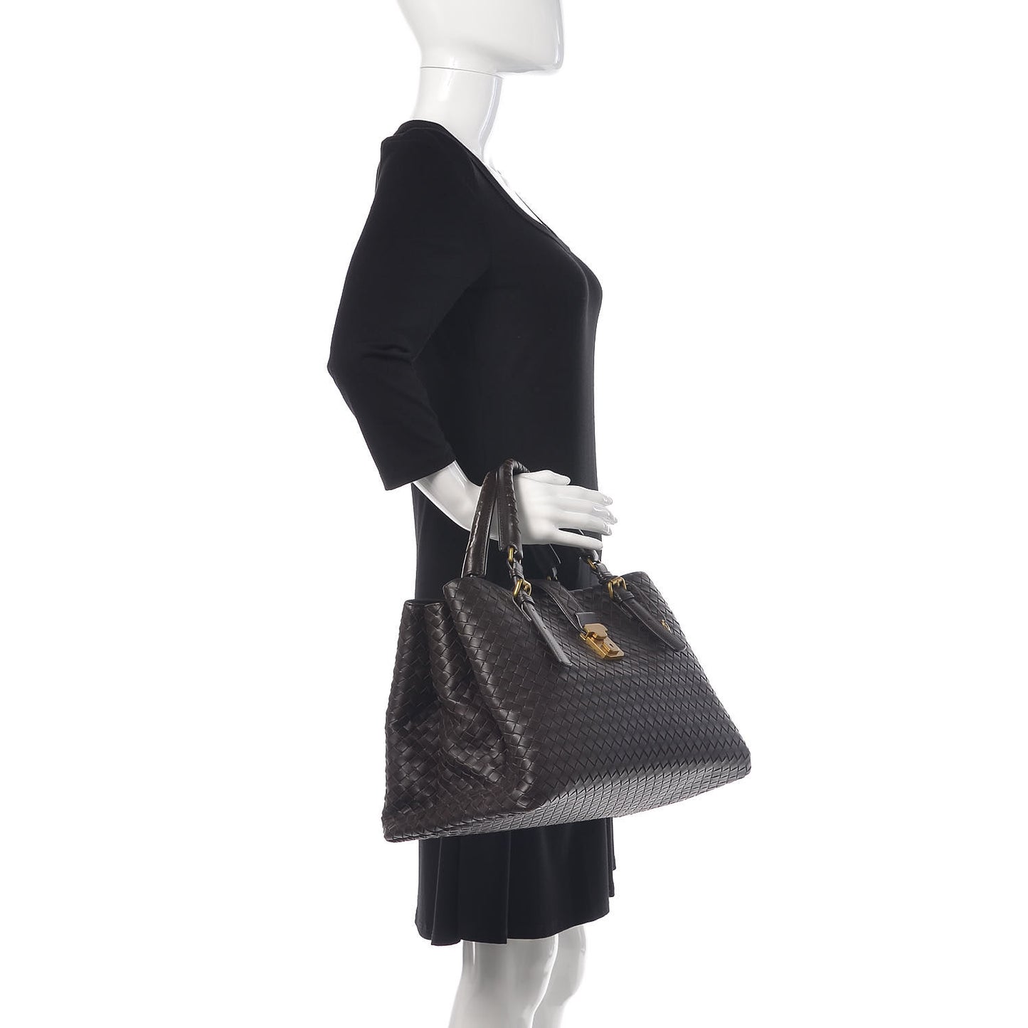 Nappa Intrecciato Medium Roma Tote Moro