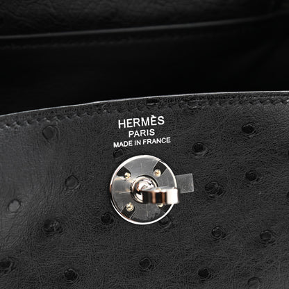 Hermes Ostrich Mini Lindy 20 Black 6 of 10