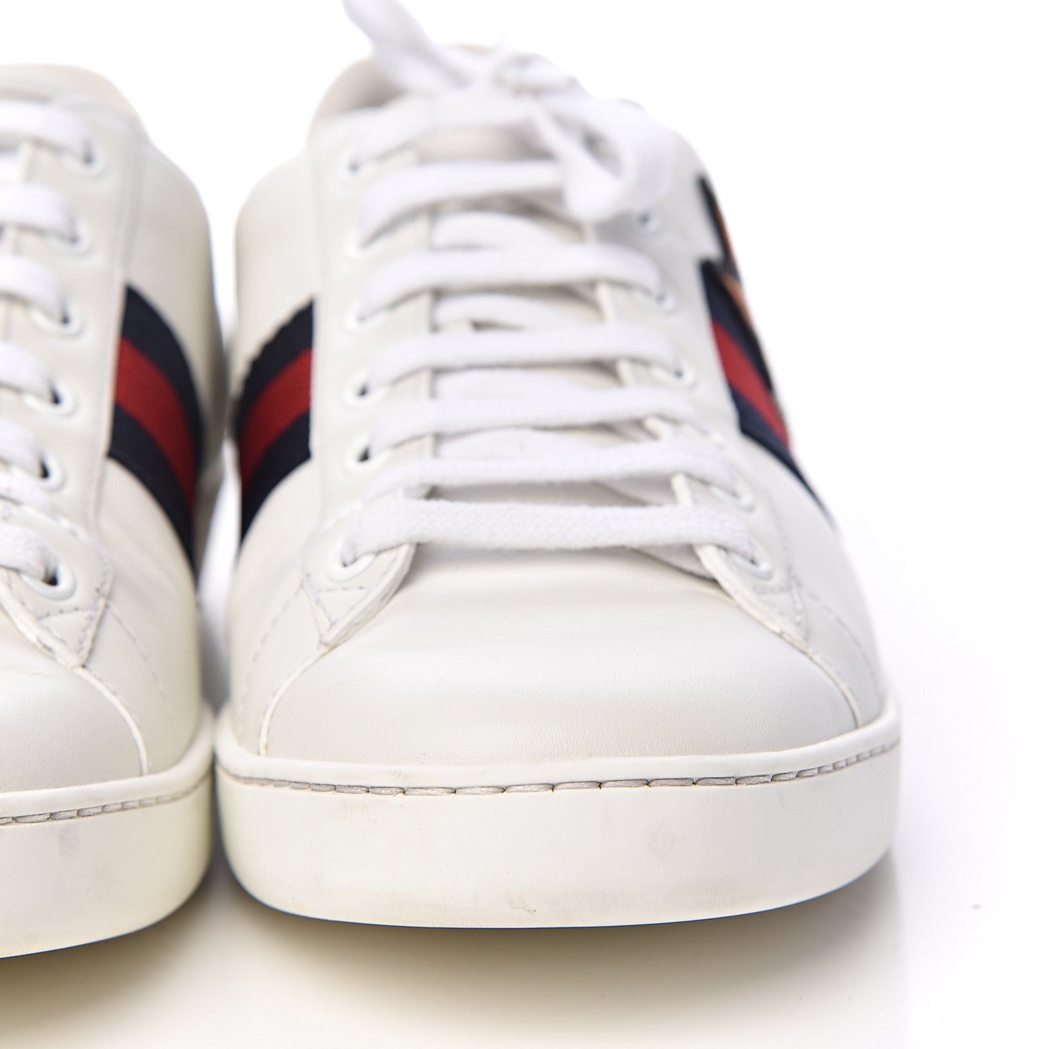 Gucci Calfskin Web Bosco Embroidered Ace Sneakers 38.5 White Green 16 of 18