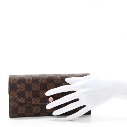 Louis Vuitton Damier Ebene Emilie Wallet Rose Ballerine 2 of 7