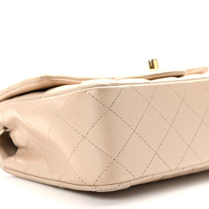 Chanel Iridescent Calfskin Quilted Mini Rectangular Flap Beige 8 of 12