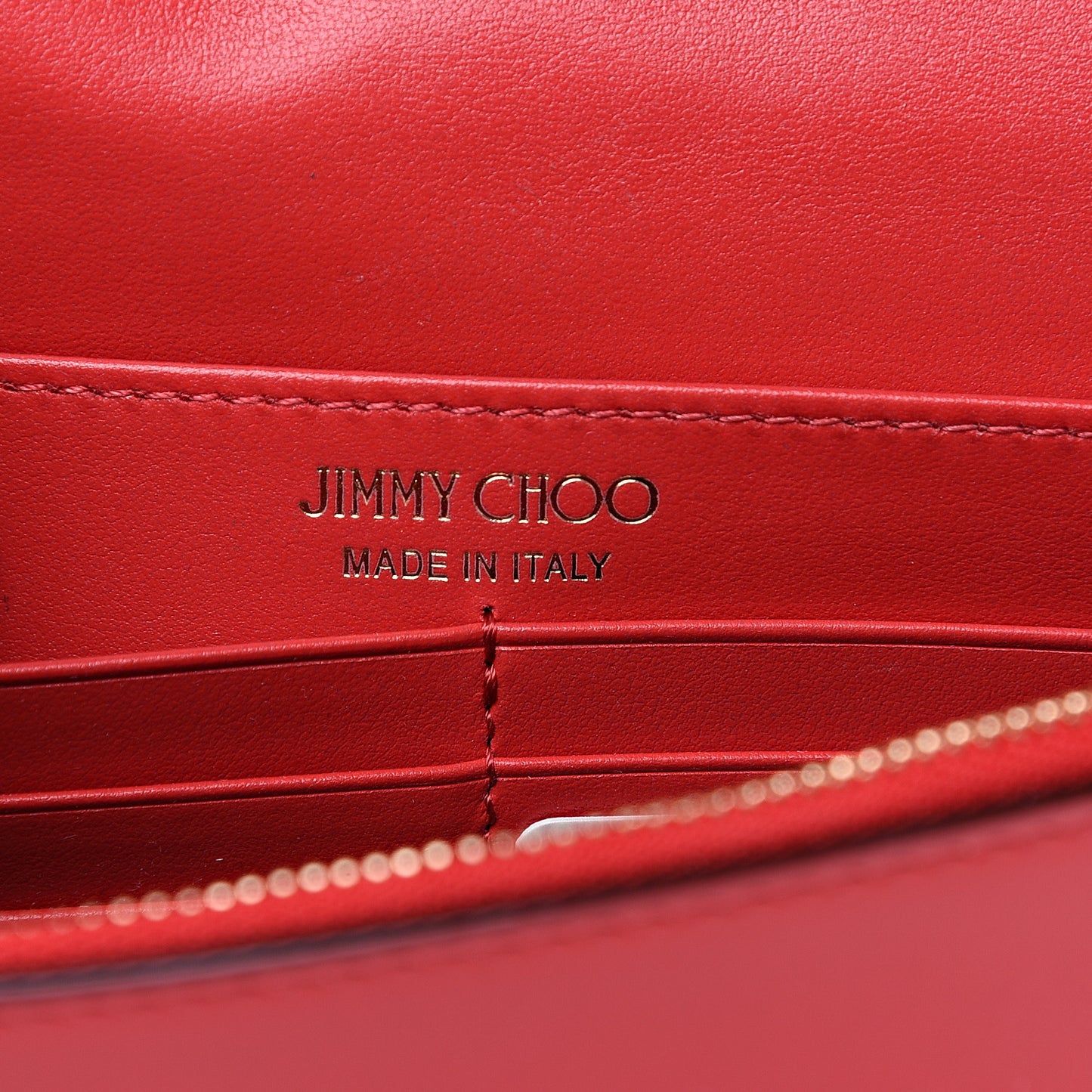 Calfskin Palace Wallet On Chain Royal Red