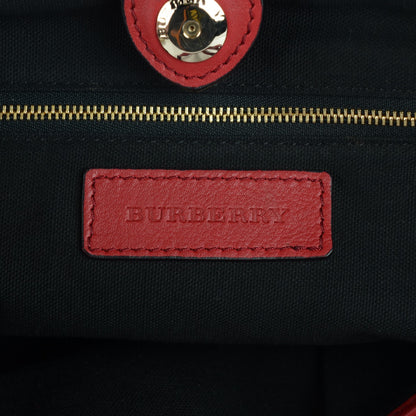 Burberry Soft Calfskin House Check Big Crush Tote Military Red 8 of 9