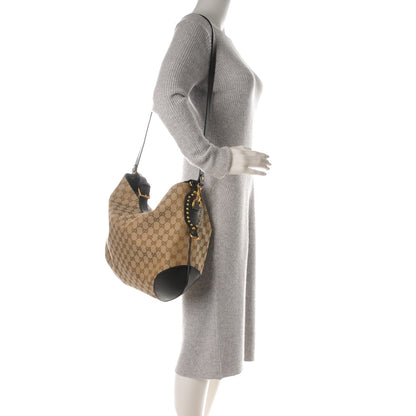 Gucci Monogram Medium Patti Stud Hobo Black 2 of 8
