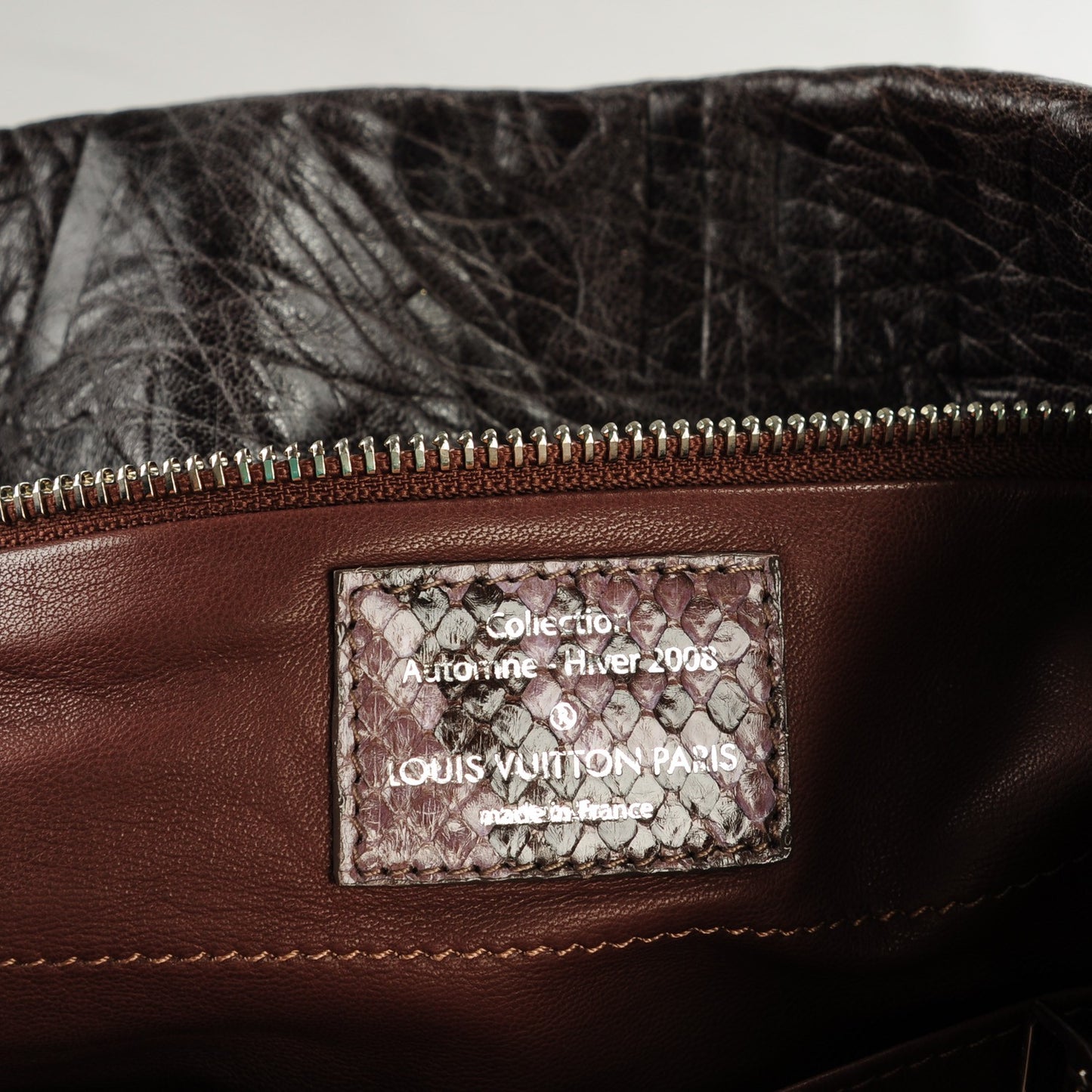 Python Lambskin Monogram Collage Lutece Grey