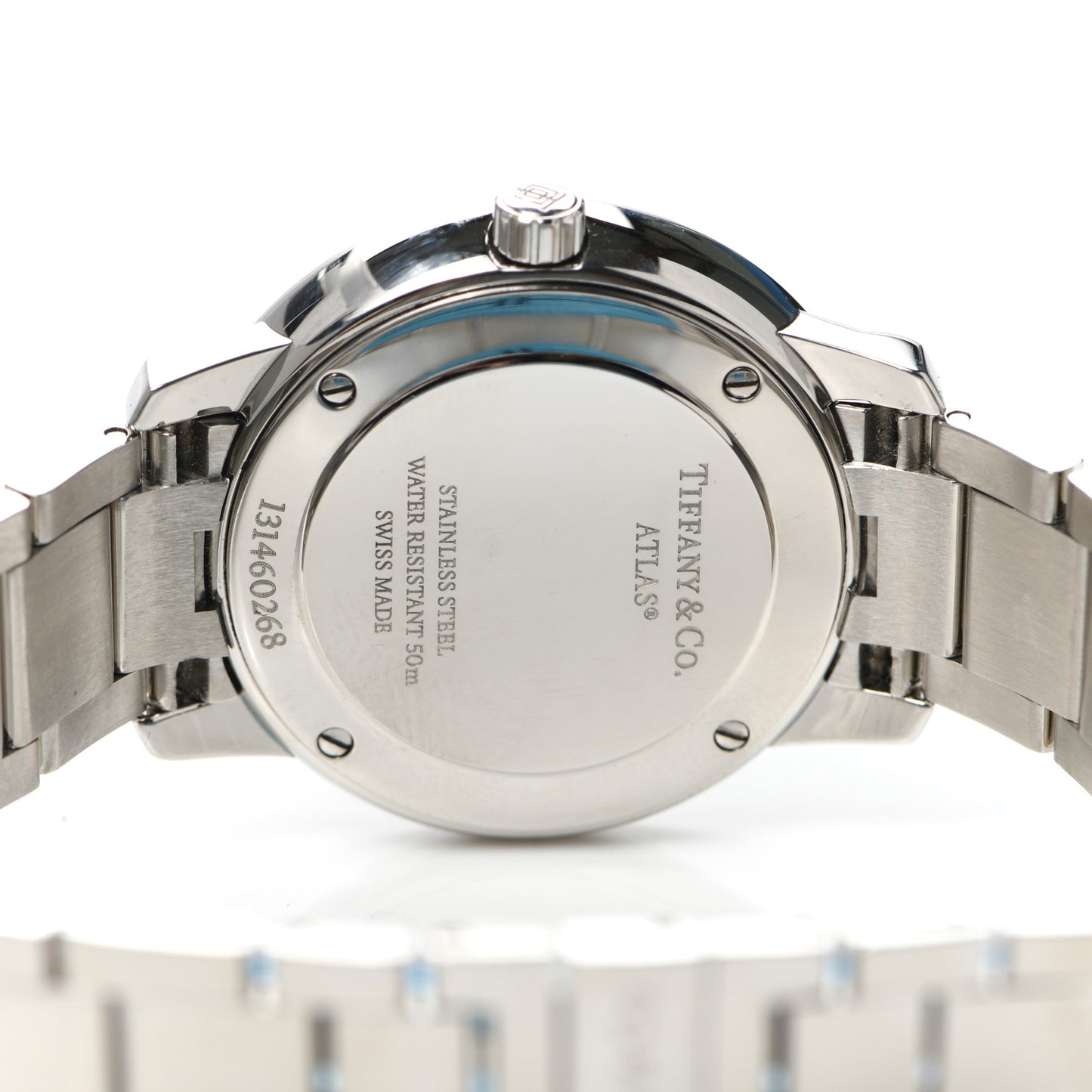 Stainless Steel Diamond Bezel 31mm Atlas 2-Hand Quartz Watch Blue Azure