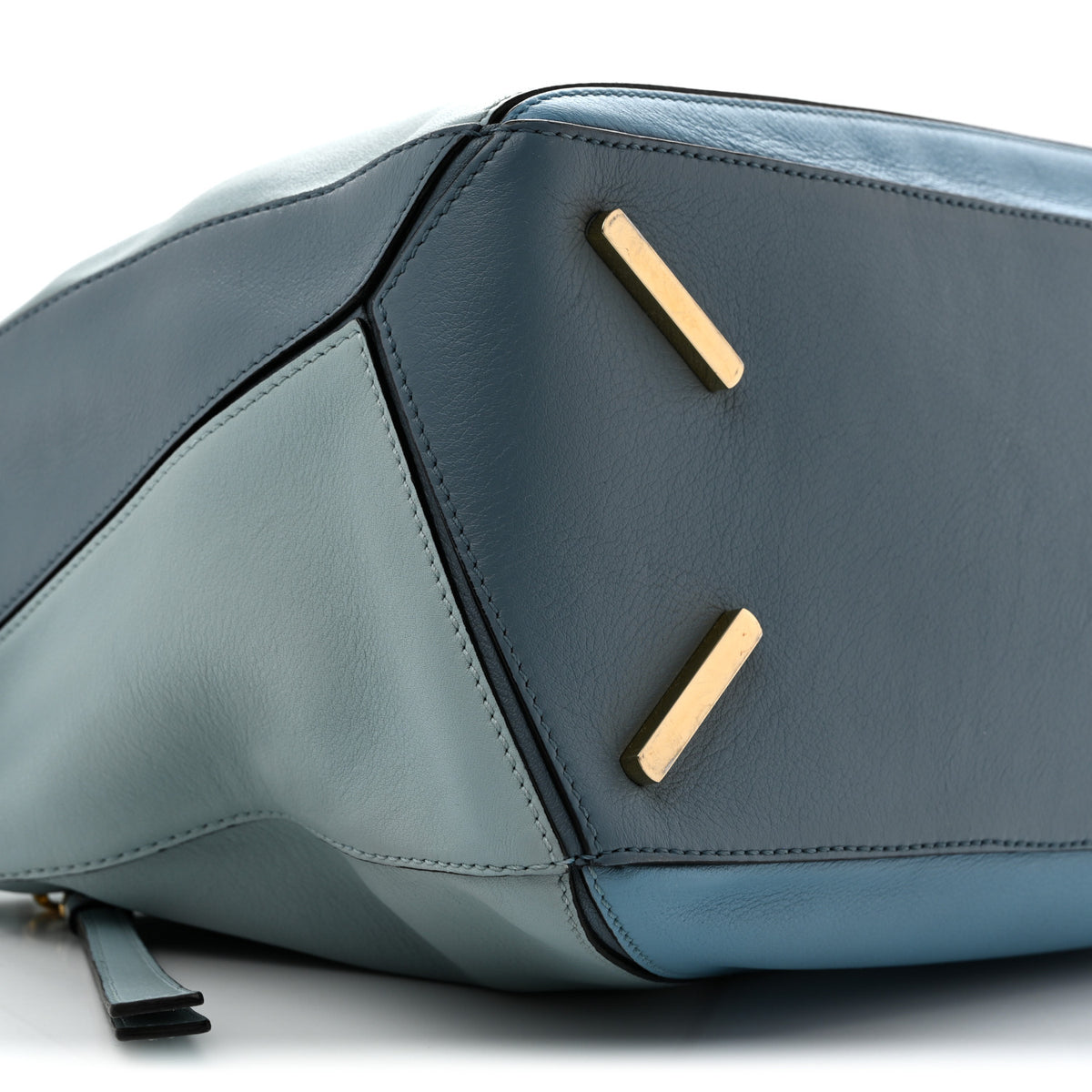 Calfskin Medium Puzzle Bag Aqua Light Blue Stone Blue