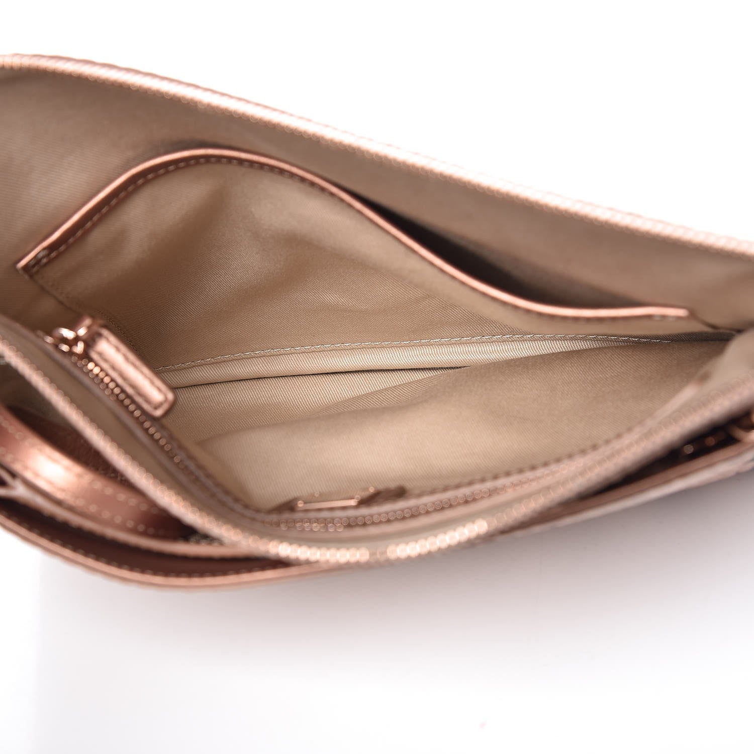 MCM Metallic Visetos Medium Crossbody Pouch Champagne 5 of 7