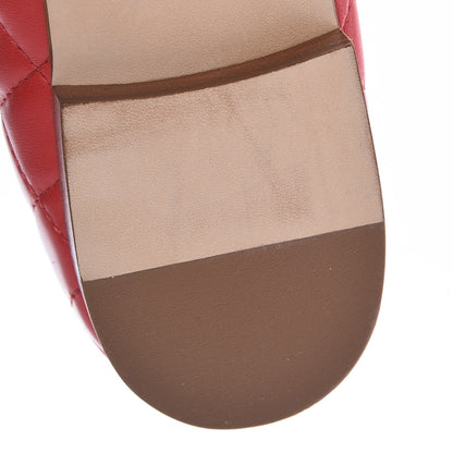 Chanel Lambskin Quilted CC Cap Toe Ballerina Flats 41 Light Red 10 of 11