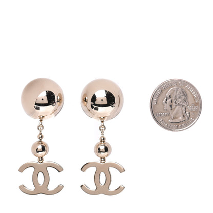 Chanel Metal CC Drop Earrings Gold 2 of 5