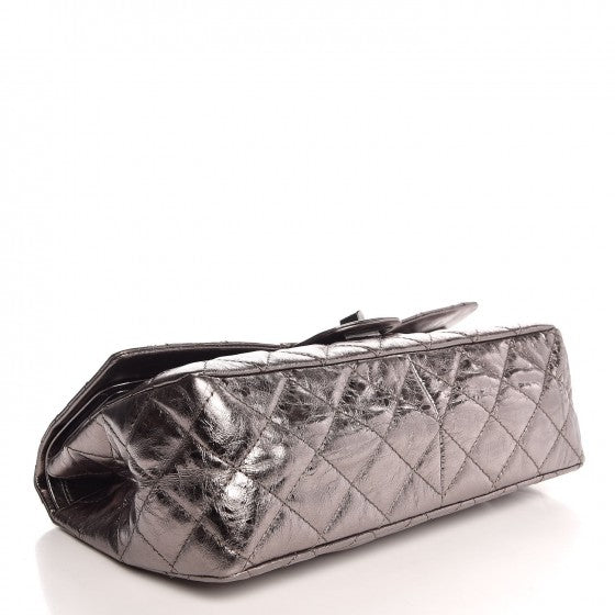 Metallic Calfskin Quilted 2.55 Reissue 227 Flap Silver