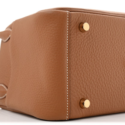 Hermes Taurillon Clemence Lindy 26 Gold 9 of 11