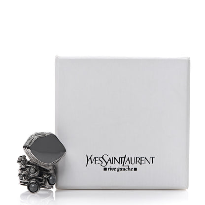 Saint Laurent Enamel Arty Ring 7 Tin Black 4 of 4