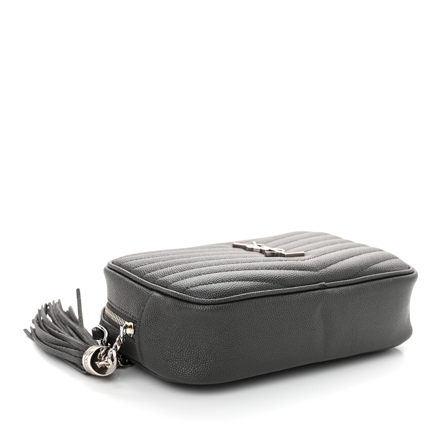 Saint Laurent Grain De Poudre Matelasse Monogram Mini Lou Camera Bag Asphalt 4 of 9