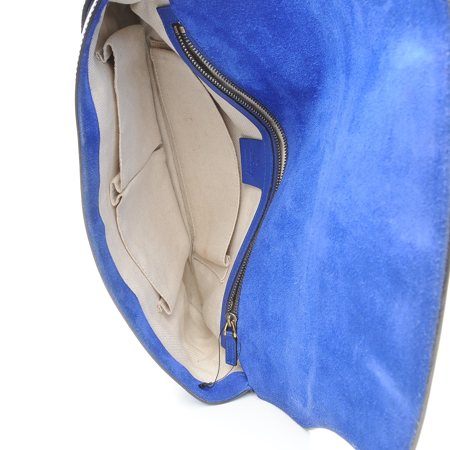 Gucci Patent Large Bright Bit Clutch Deep Zaffiro 5 of 7