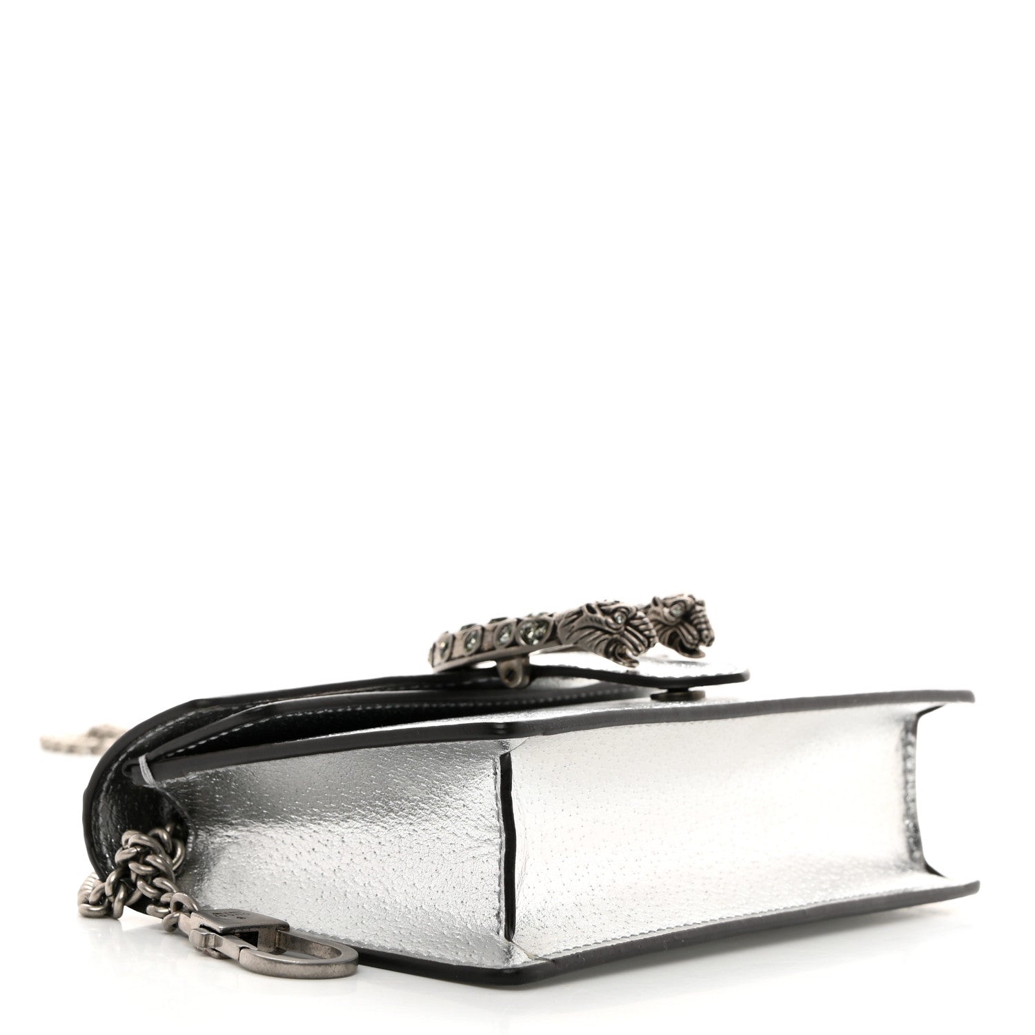 Gucci Metallic Calfskin Super Mini Dionysus Shoulder Bag Silver 4 of 10