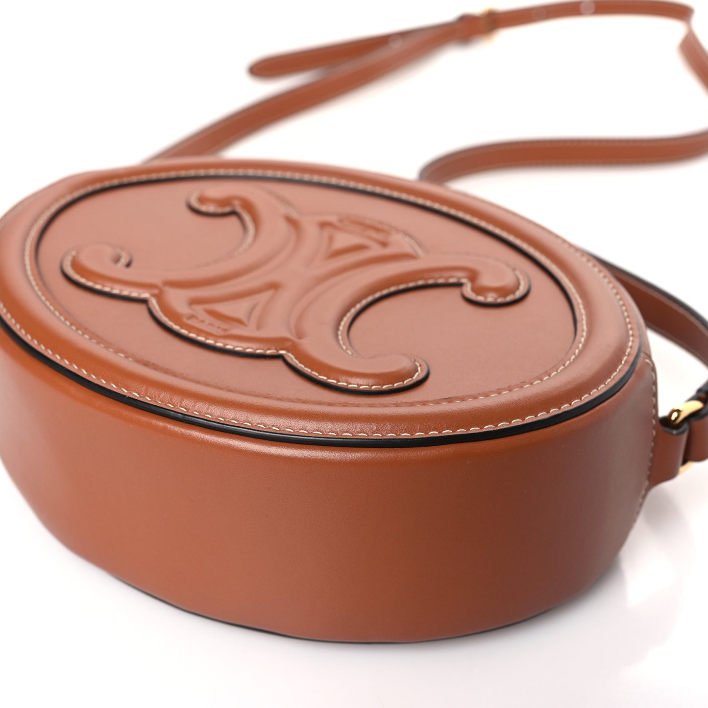 Smooth Calfskin Cuir Triomphe Oval Bag Tan