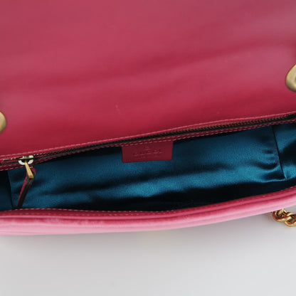 Gucci Velvet Matelasse Small GG Marmont Shoulder Bag Light Raspberry Rose 6 of 8