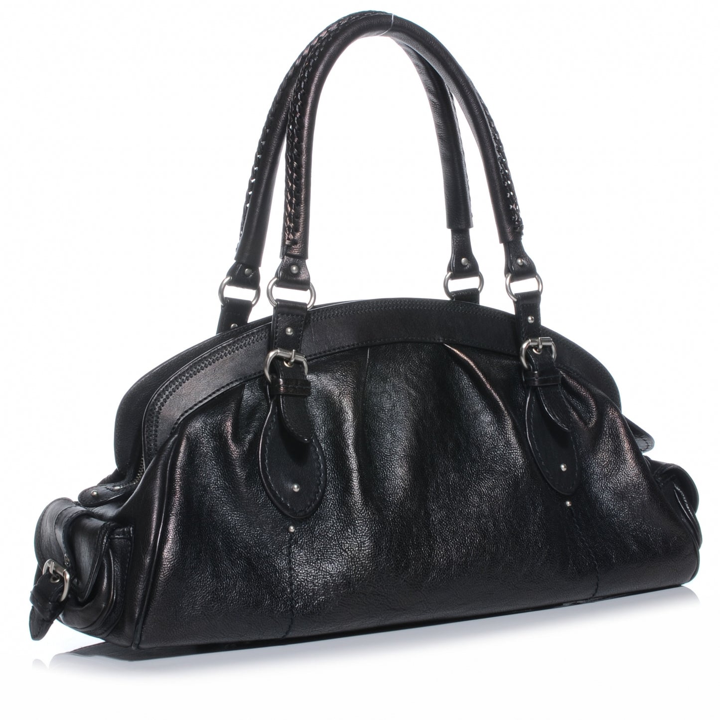 Leather My Dior Satchel Black