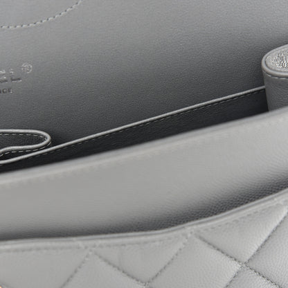 Chanel Caviar Quilted Jumbo Double Flap Grey 11 of 14