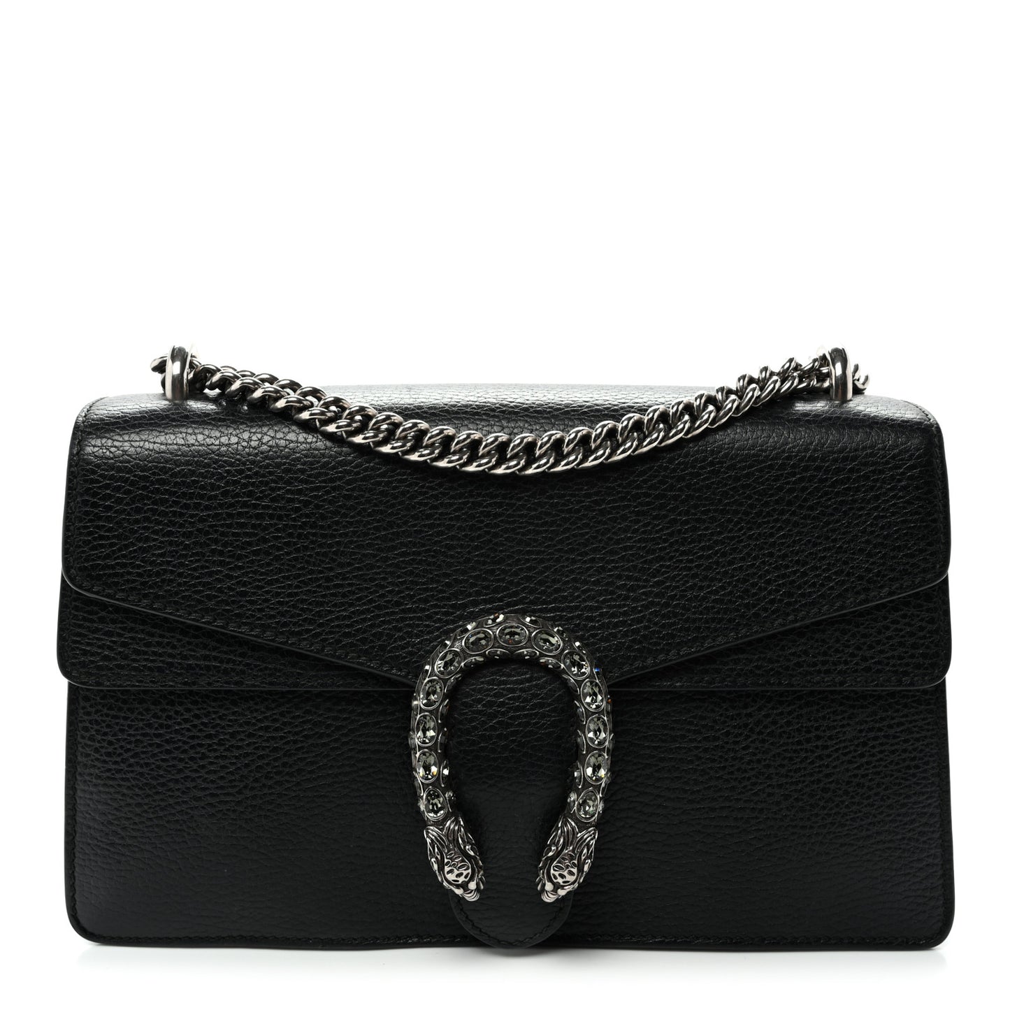 Pebbled Calfskin Small Dionysus Shoulder Bag Black
