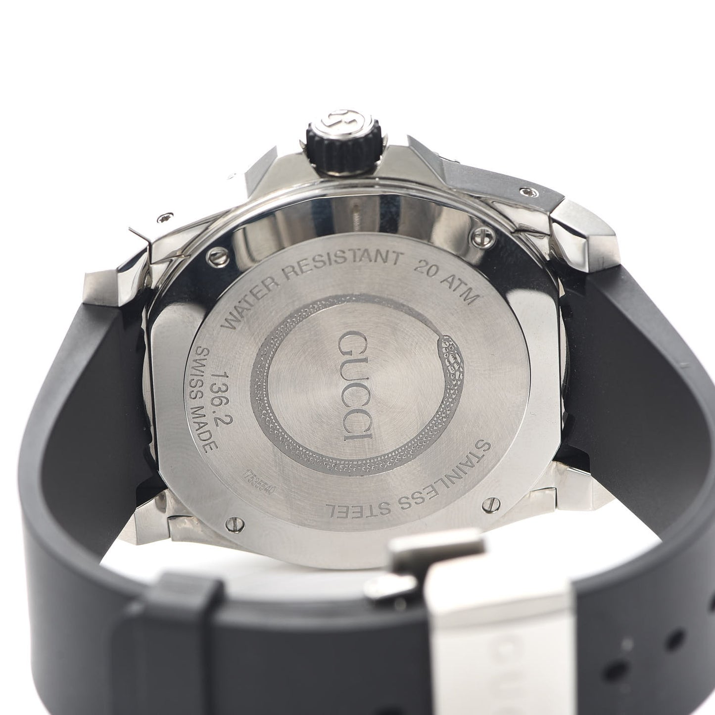 Stainless Steel Rubber 45mm Dive Snake Quartz Watch Black