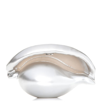 Chanel Plexiglass Conch Shell Minaudiere Clutch Silver 1 of 8