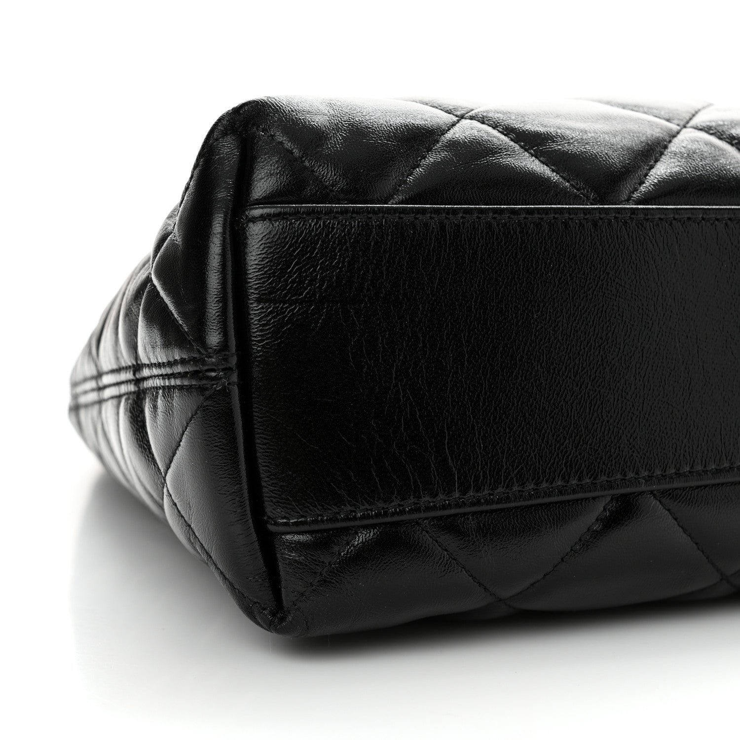 Chanel Shiny Crumpled Lambskin Quilted Medium CC Funky Town Hobo Black 9 of 10