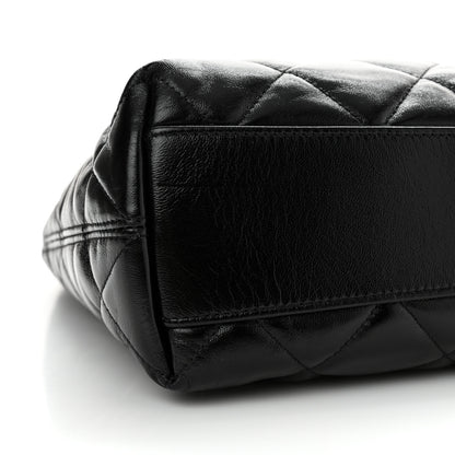 Chanel Shiny Crumpled Lambskin Quilted Medium CC Funky Town Hobo Black 9 of 10