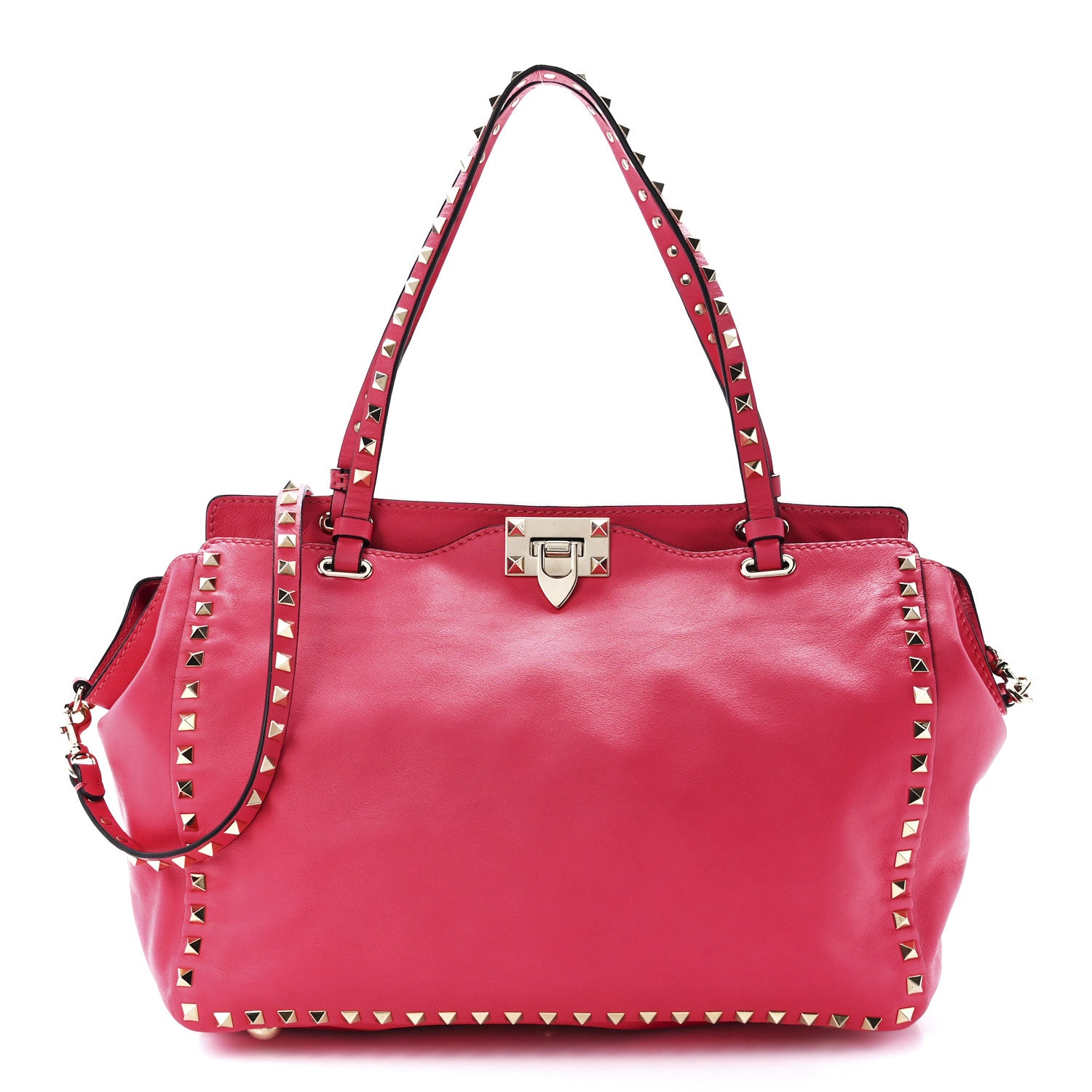Valentino Garavani Vitello Medium Rockstud Tote Deep Rose 1 of 11
