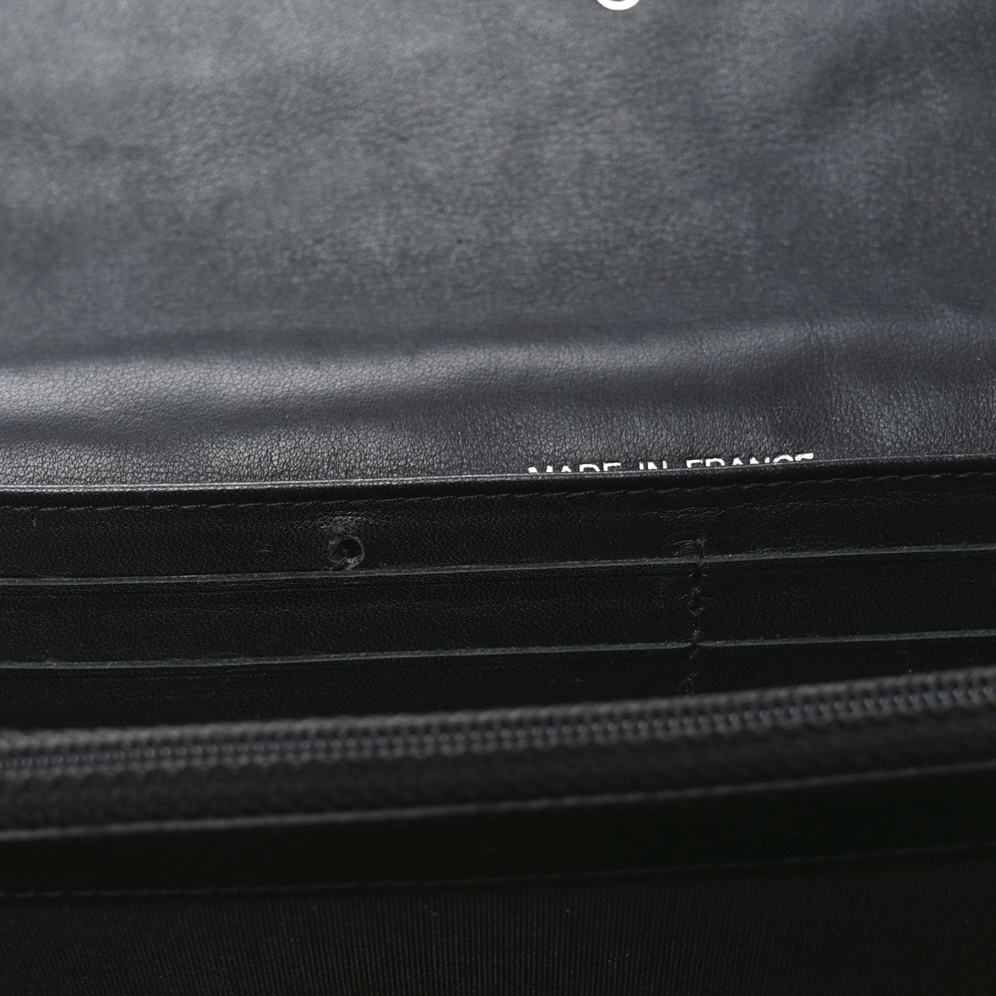 Patent Quilted Large Brilliant Flap Wallet Black