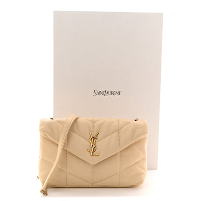 Saint Laurent Lambskin Quilted Toy Loulou Puffer Monogram Chain Satchel Jaune Pale 12 of 12