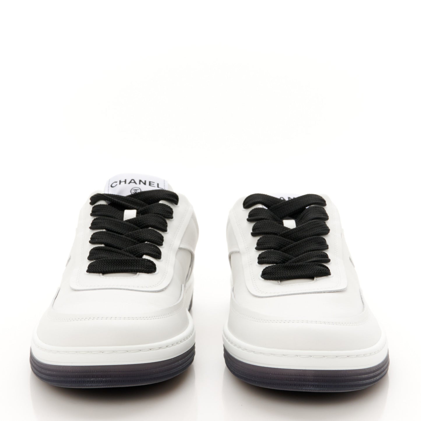 Calfskin CC Womens Sneakers 40 White Black