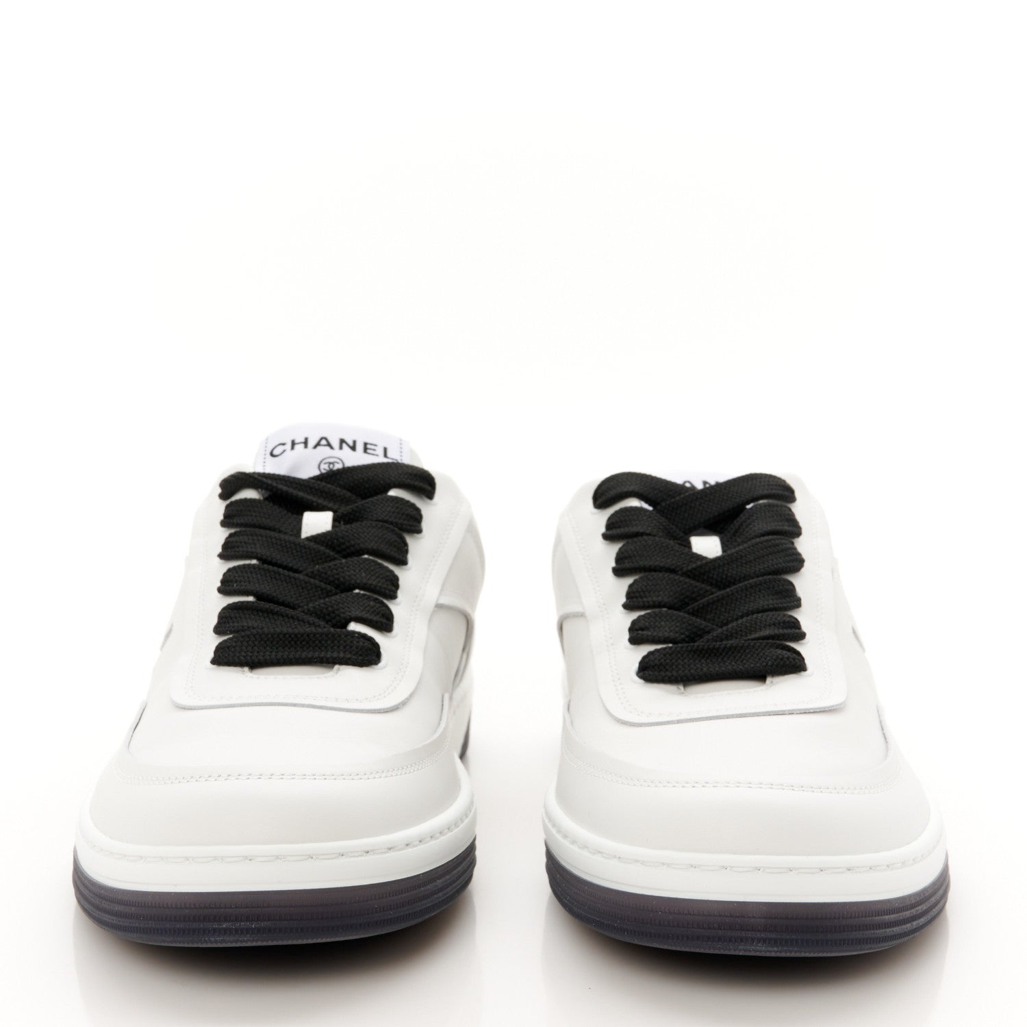Chanel Calfskin CC Womens Sneakers 40 White Black 3 of 11