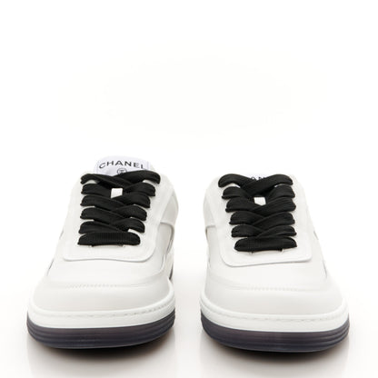 Chanel Calfskin CC Womens Sneakers 40 White Black 3 of 11