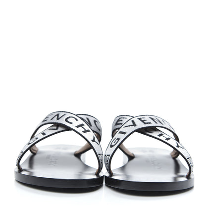 Givenchy Grosgrain Cross Logo Ankle Strap Sandals 36 Black White 2 of 8