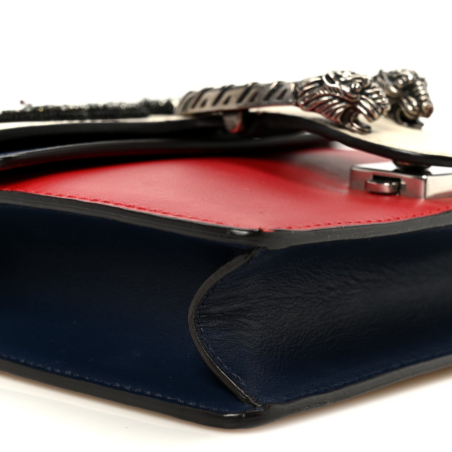 Gucci Calfskin Crystal Snake Embroidered Mini Dionysus Shoulder Bag Mystic White Hibiscus Red Blue Agata 11 of 12
