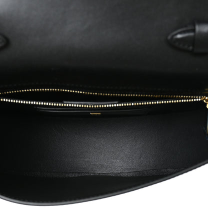 Salvatore Ferragamo Calfskin Aura Shoulder Bag Black 5 of 9