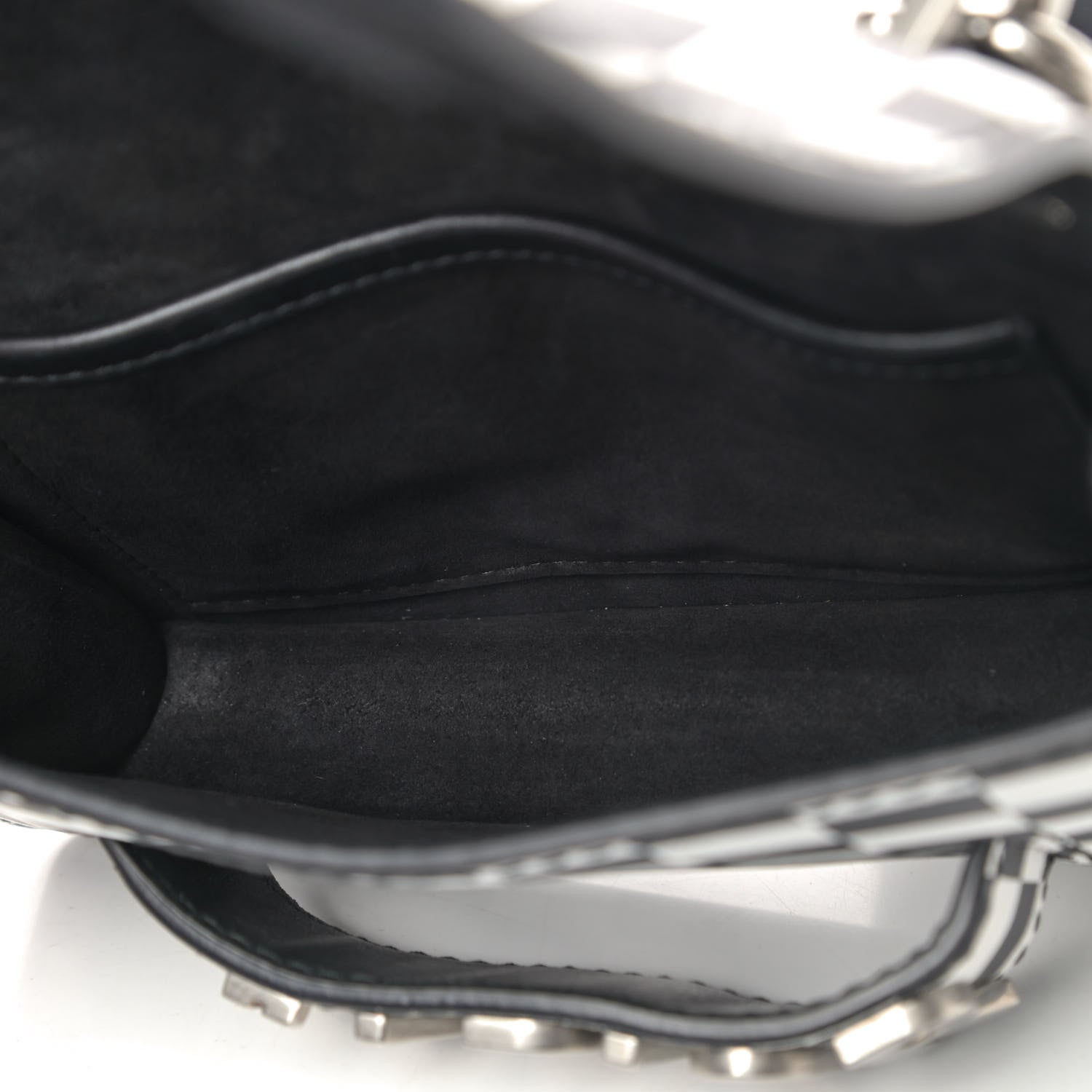 Christian Dior Calfskin Checkered Mini J'Adior Flap Bag Black White 4 of 5