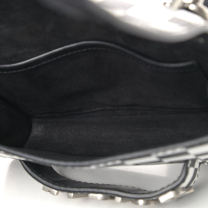 Christian Dior Calfskin Checkered Mini J'Adior Flap Bag Black White 4 of 5
