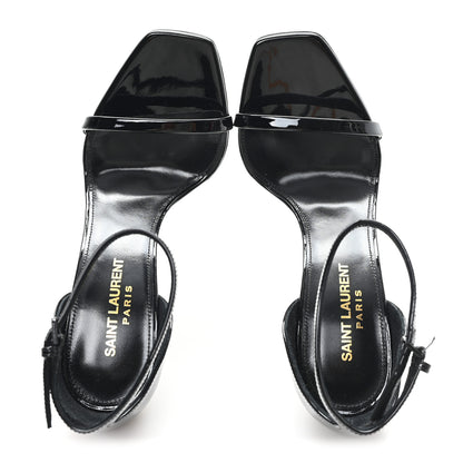Saint Laurent Patent Calfskin Opyum 110 Sandals 36 Black Gold 2 of 10