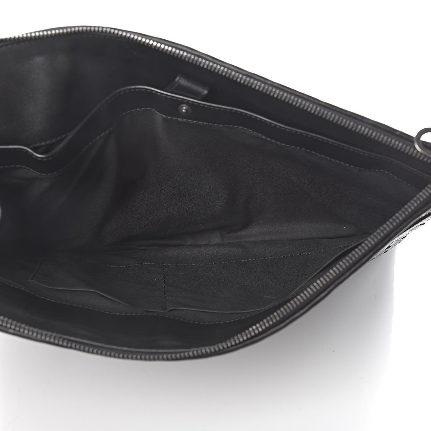 Calfskin Intrecciato Small Document Pouch Black