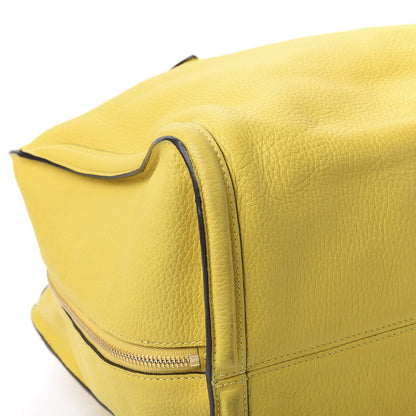 Alexander McQueen Pebbled Calfskin Large Skull Padlock Zip Around Tote Yellow 7 of 16