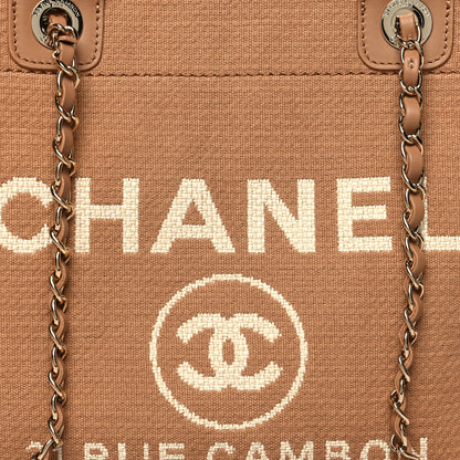 Chanel Mixed Fibers Small Deauville Tote Camel 10 of 12