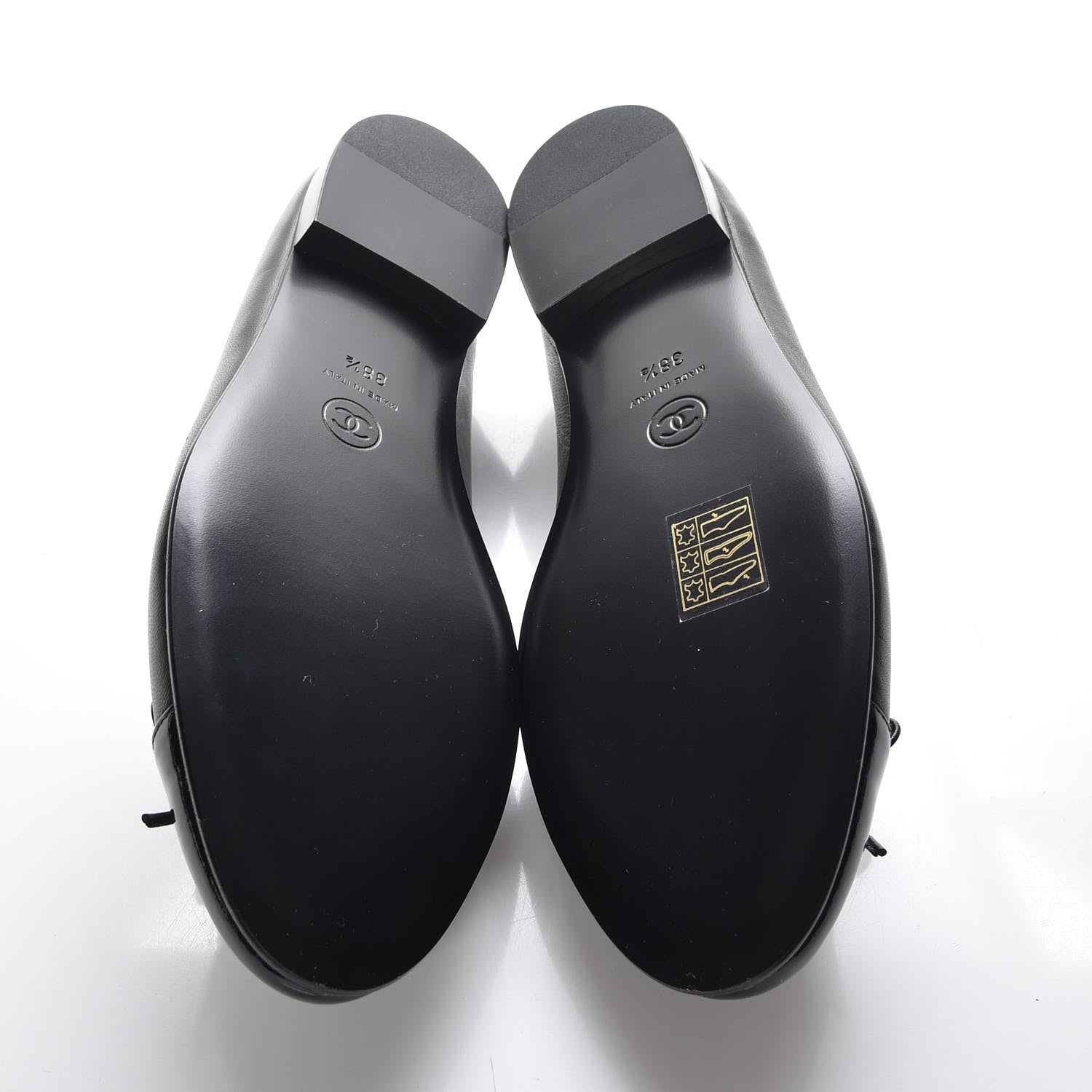 Chanel Lambskin Patent Cap Toe Ballerina Flats 38.5 Black 5 of 8